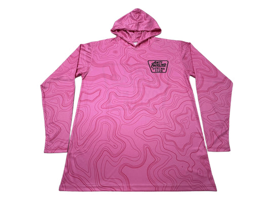 UPF pink topo hooded long sleeve
