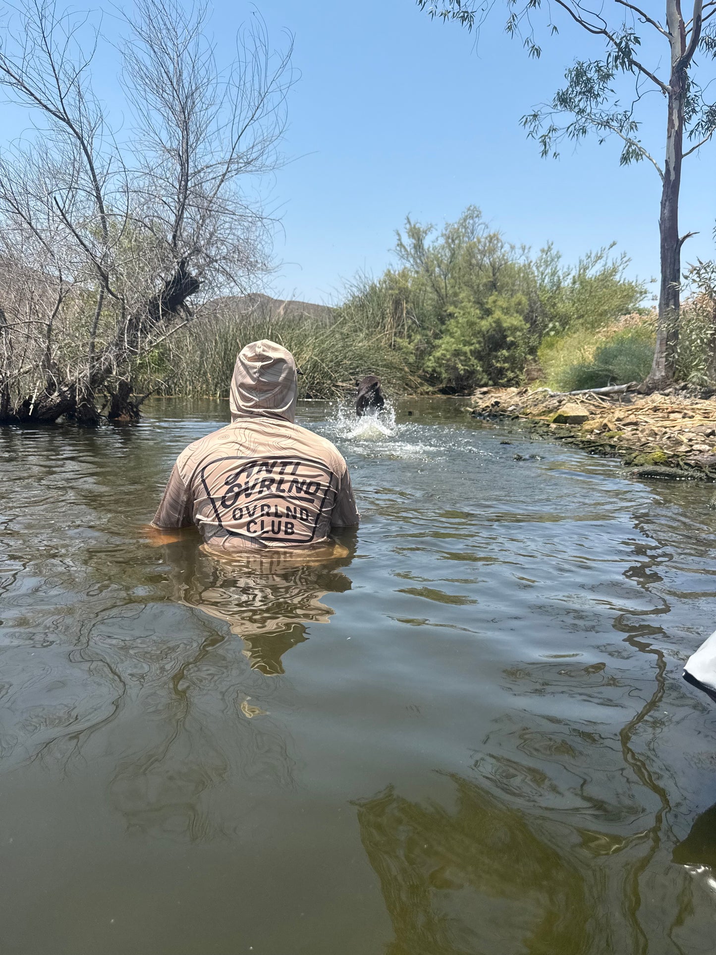 UPF tan topo hooded long sleeve