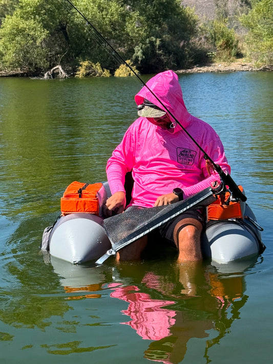 UPF pink topo hooded long sleeve